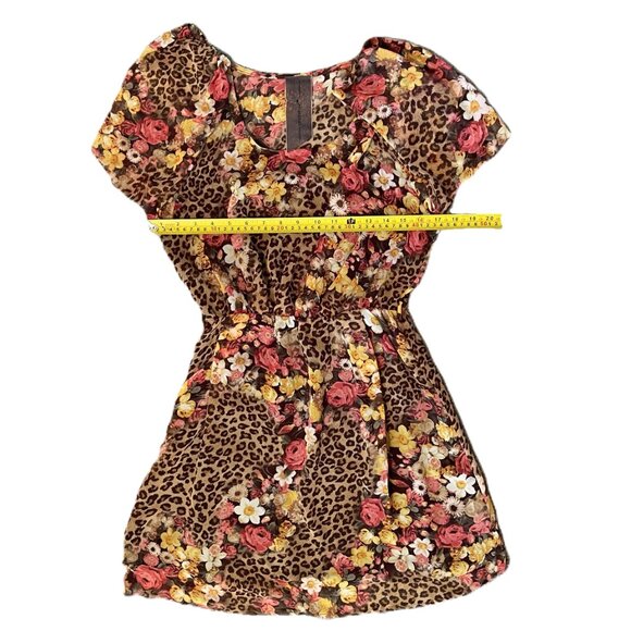Vintage WOMENS DRESS Moon Collection SMALL Leopard Floral Print MADE IN USA 1192 - Picture 8 of 11